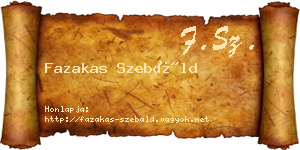 Fazakas Szebáld névjegykártya